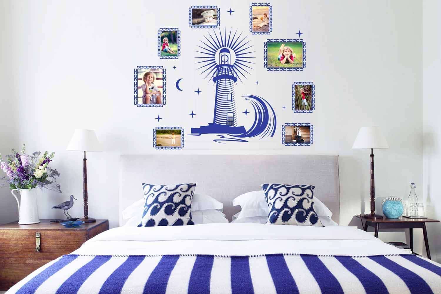 Виниловая наклейка на стену Свет маяка с фотографиями купить