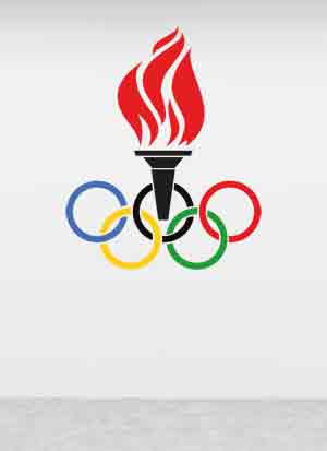 наклейка Олимпийский огонь (печать без ламинации)