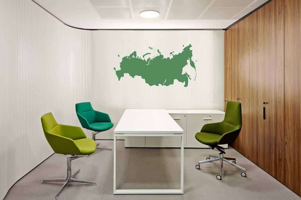 Виниловая наклейка на стену Карта РФ (с новыми областями) купить