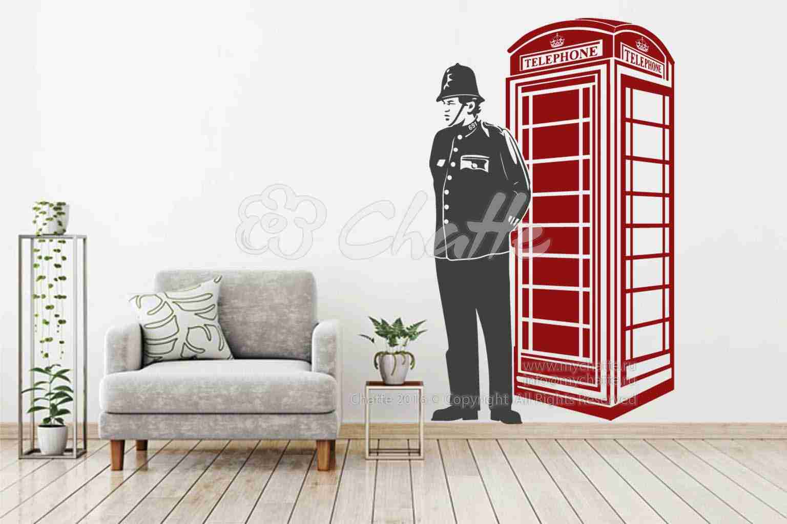 Виниловая наклейка на стену Лондонский полицейский купить