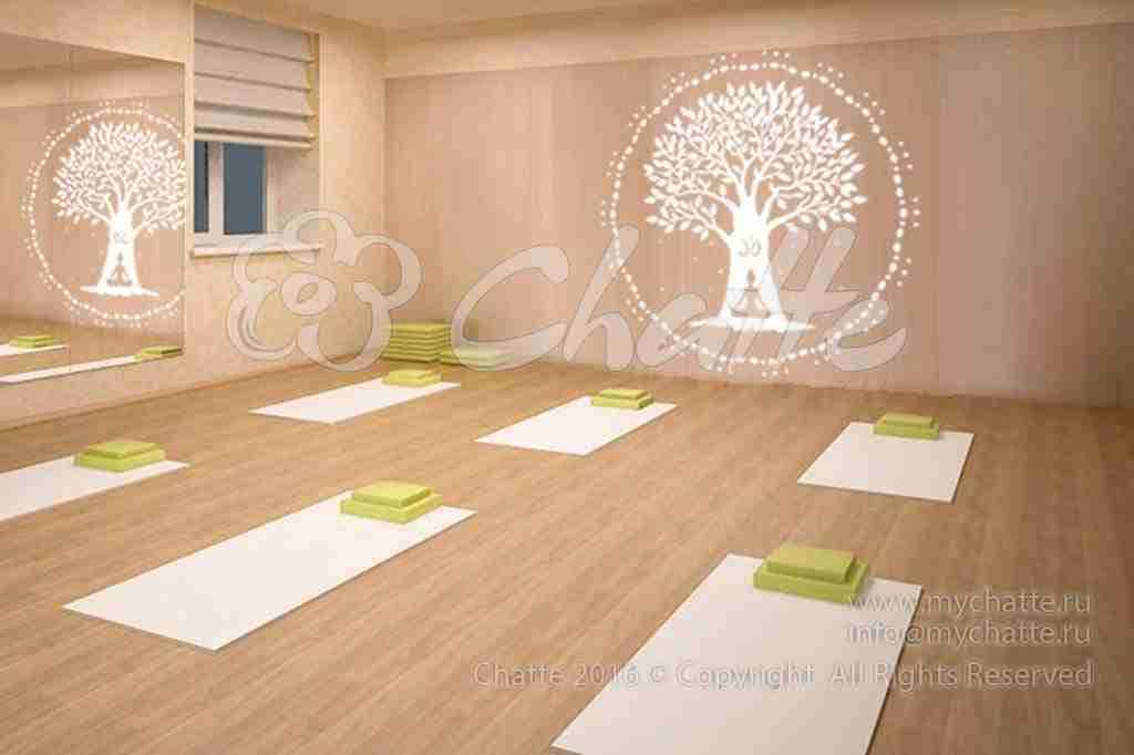 Виниловая наклейка на стену Медитация под деревом Йога купить
