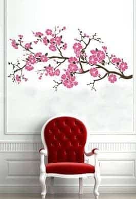 Дизайнерская наклейка на стену Сакура в цвету