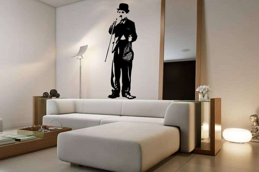 Виниловая наклейка на стену Чарли Чаплин купить