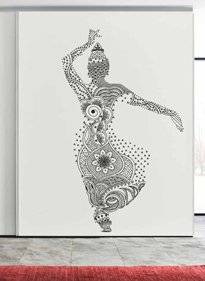 Дизайнерская наклейка на стену Узор "Девушка в танце"