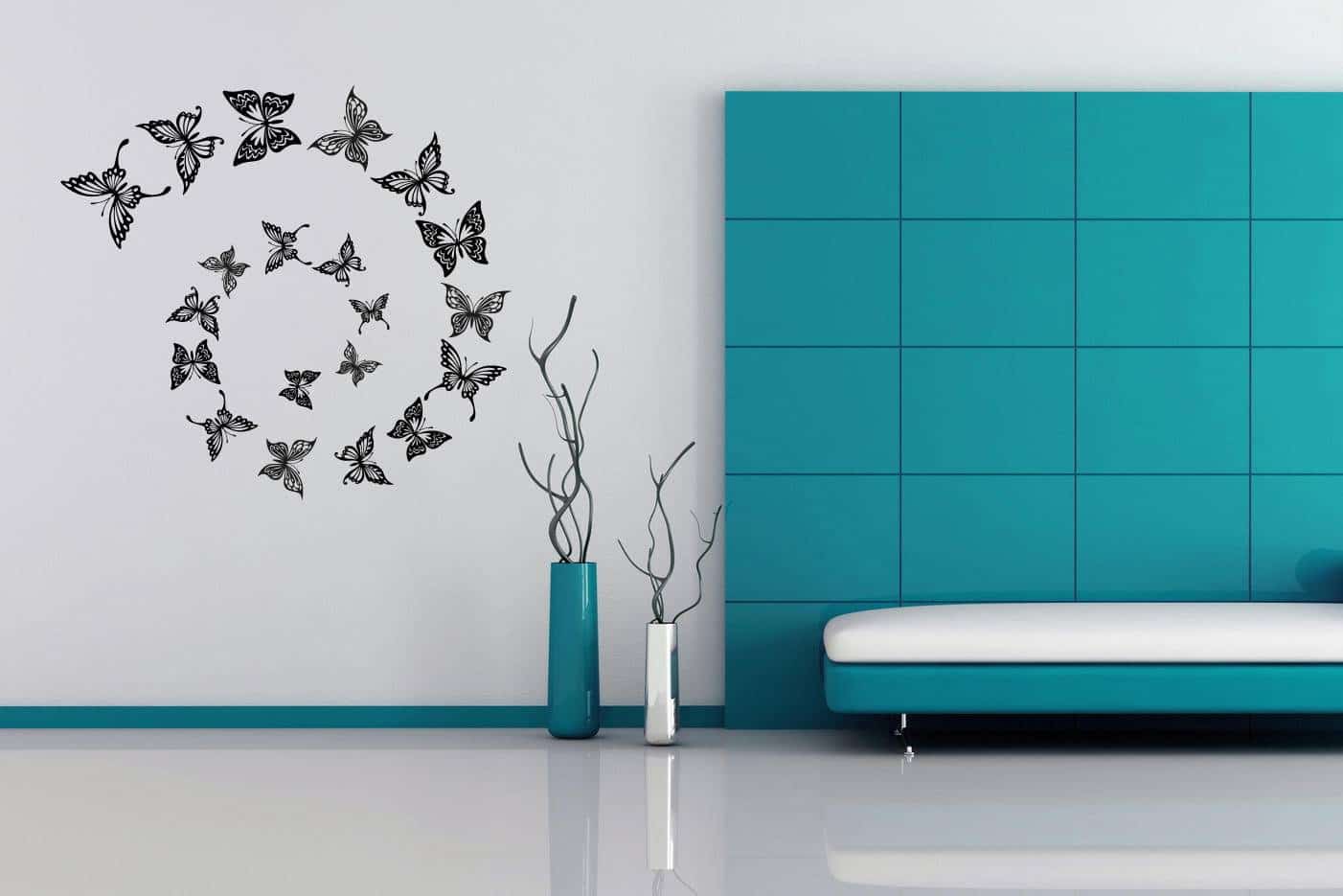 Дизайнерская наклейка на стену Рой мотыльков (бабочки)
