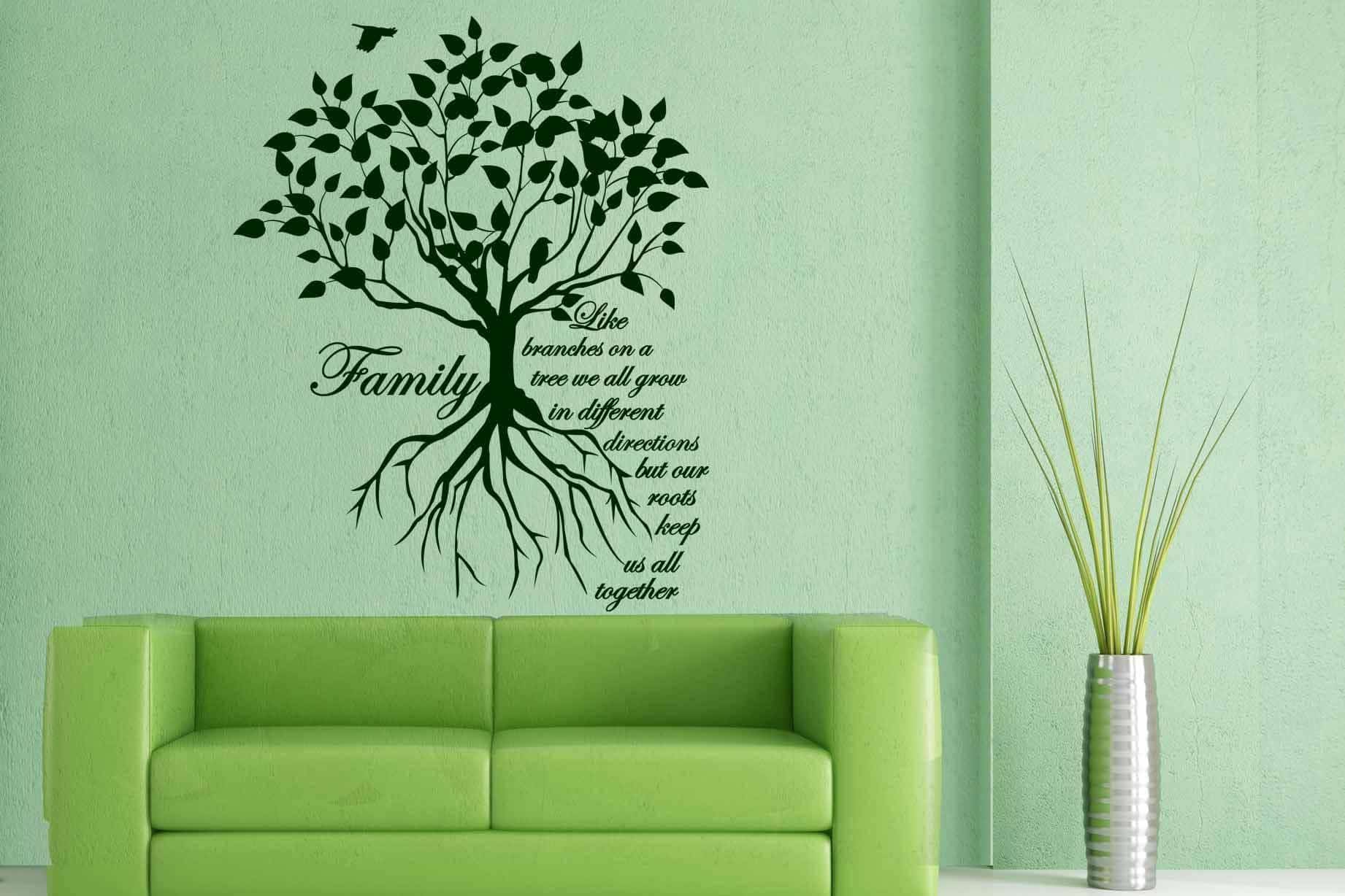 Дизайнерская наклейка на стену Семейное дерево