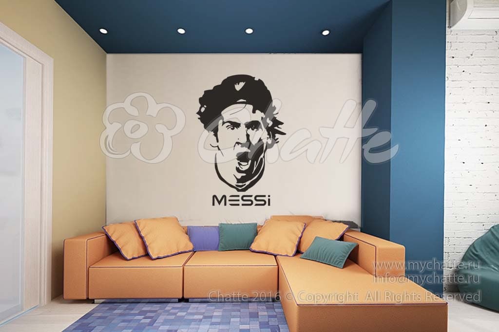 Дизайнерская наклейка на стену Лионель Месси (футбол)