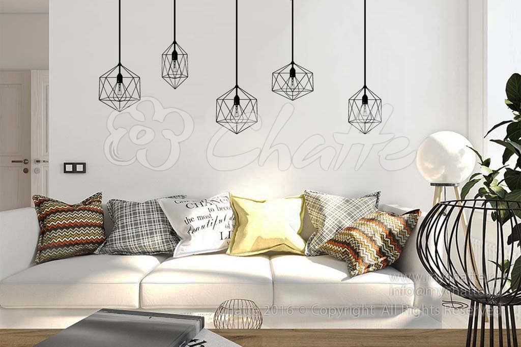 Дизайнерская наклейка на стену Люстры с лампочками