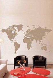 Дизайнерская наклейка на стену Карта Мира 2