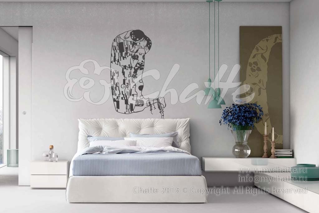 Дизайнерская наклейка на стену Картина «Поцелуй» Густав Климт
