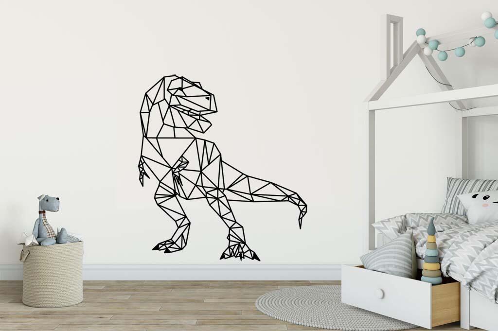 Виниловая наклейка на стену Динозавр (тираннозавр) оригами купить