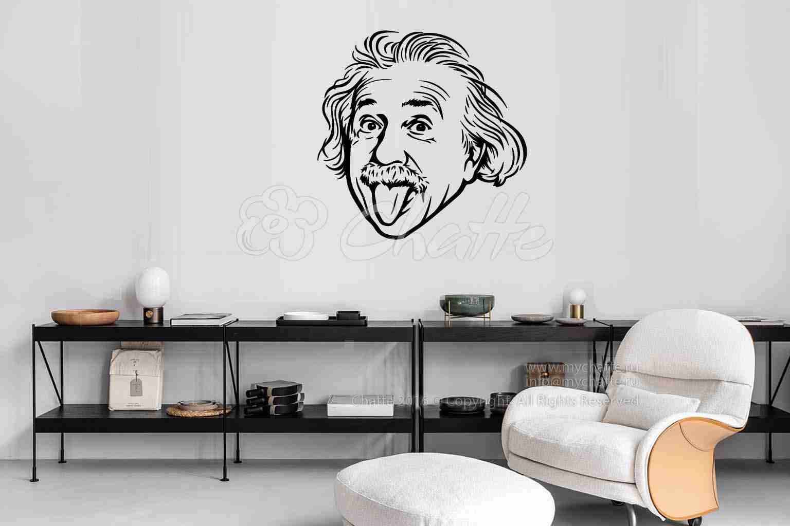 Виниловая наклейка на стену Эйнштейн А. (портрет) купить