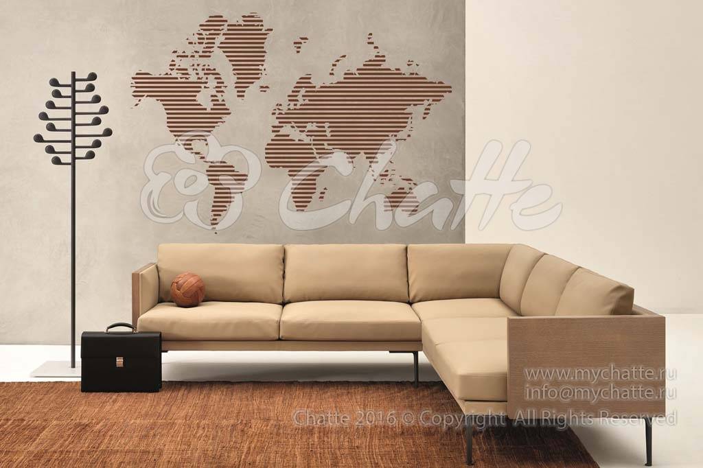 Виниловая наклейка на стену Карта мира из полосок купить