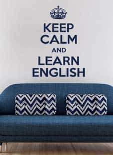 Дизайнерская наклейка на стену Keep calm and learn english