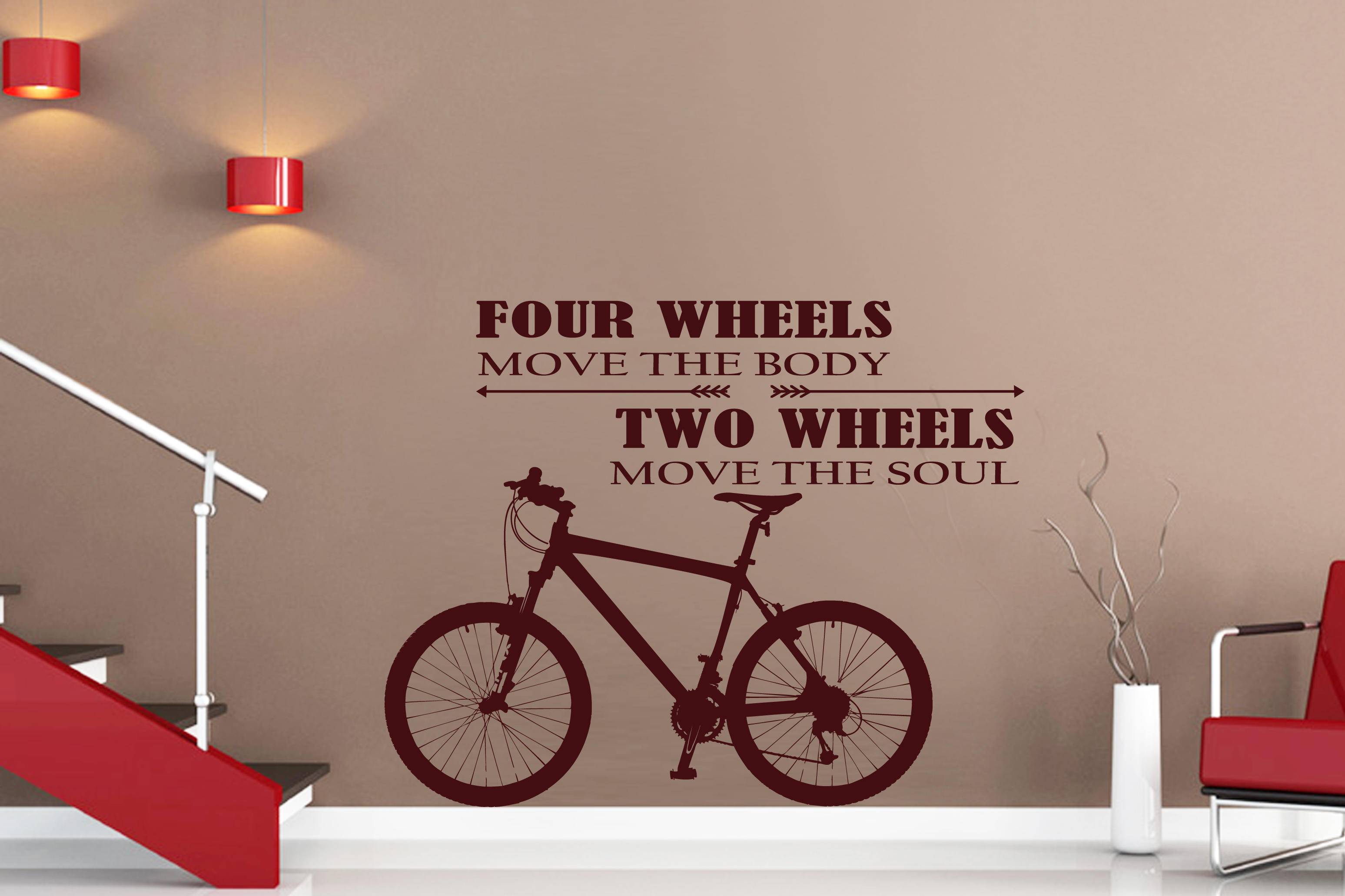 Дизайнерская наклейка на стену Два колеса