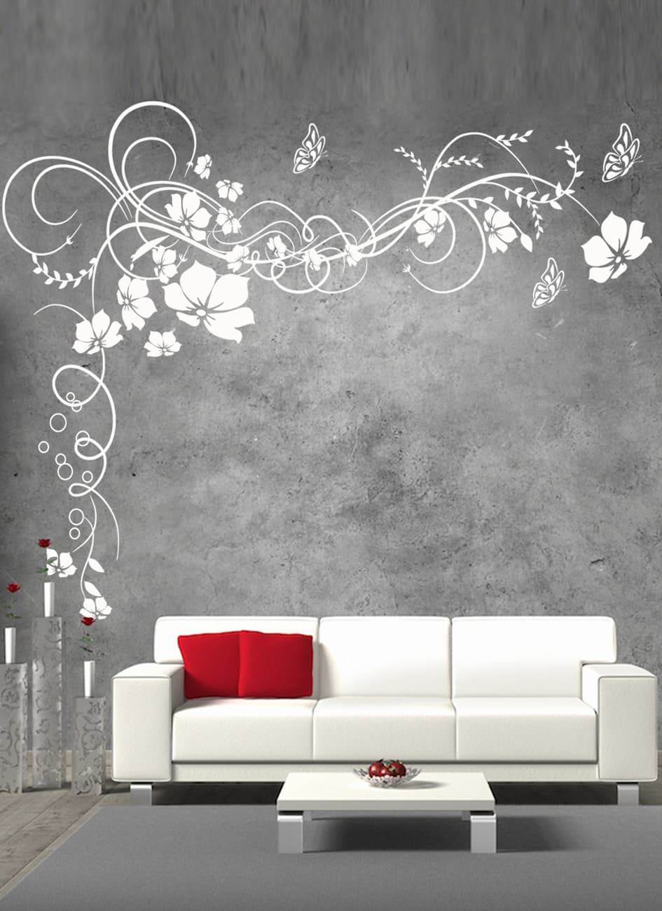 Дизайнерская наклейка на стену Узор цветочный