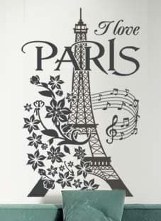 наклейка Париж, я тебя люблю