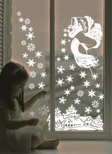 наклейка Снежная зима (наклейка на окно)