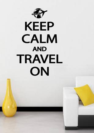 наклейка Keep calm and travel on