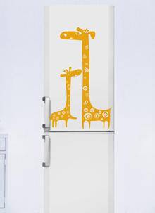 наклейка Два жирафчика для холодильника