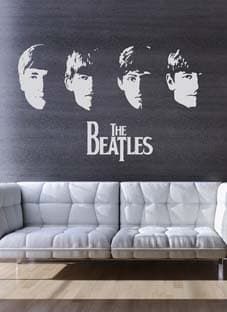 наклейка The Beatles (Битлз) для темной стены