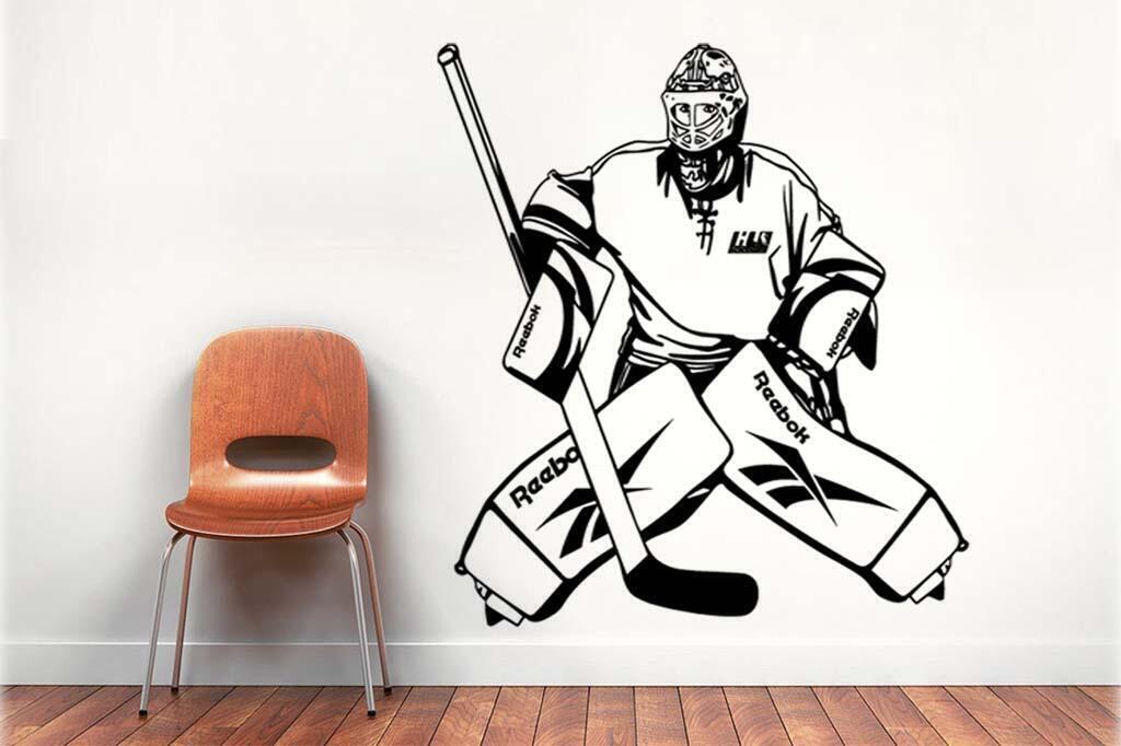 Дизайнерская наклейка на стену Вратарь (хоккеист)