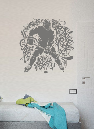 Стикер Хоккеист (граффити) наклейка Хоккеист (граффити)