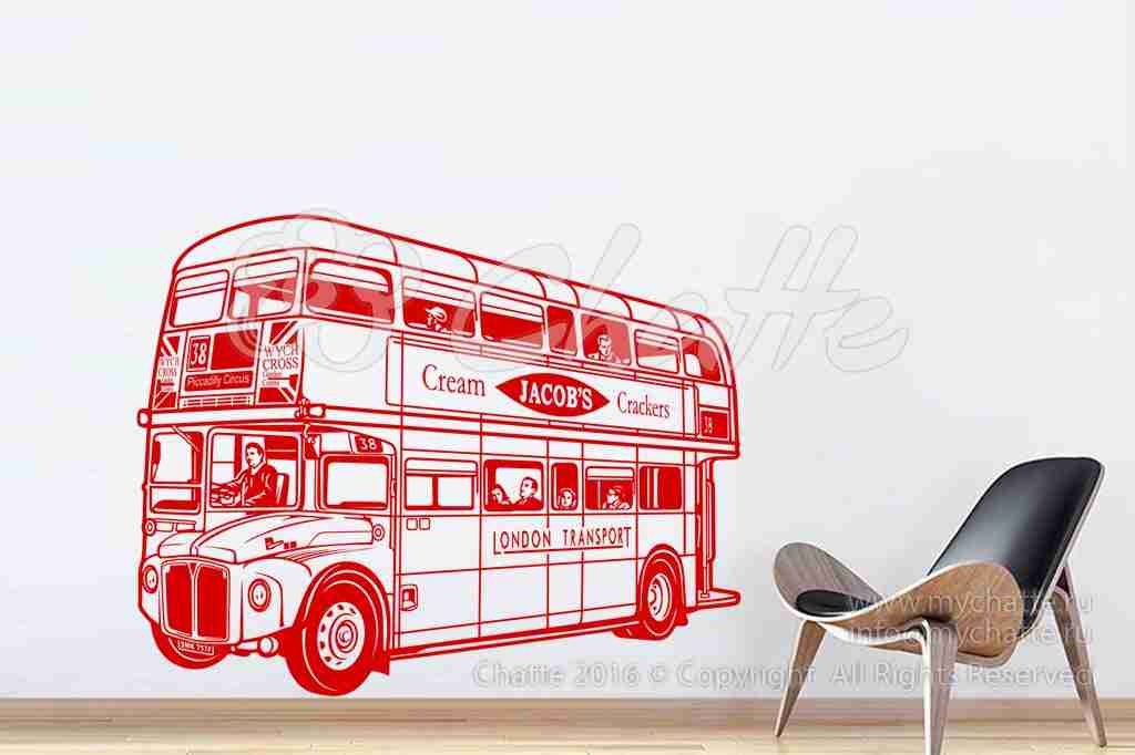 Дизайнерская наклейка на стену Лондонский автобус
