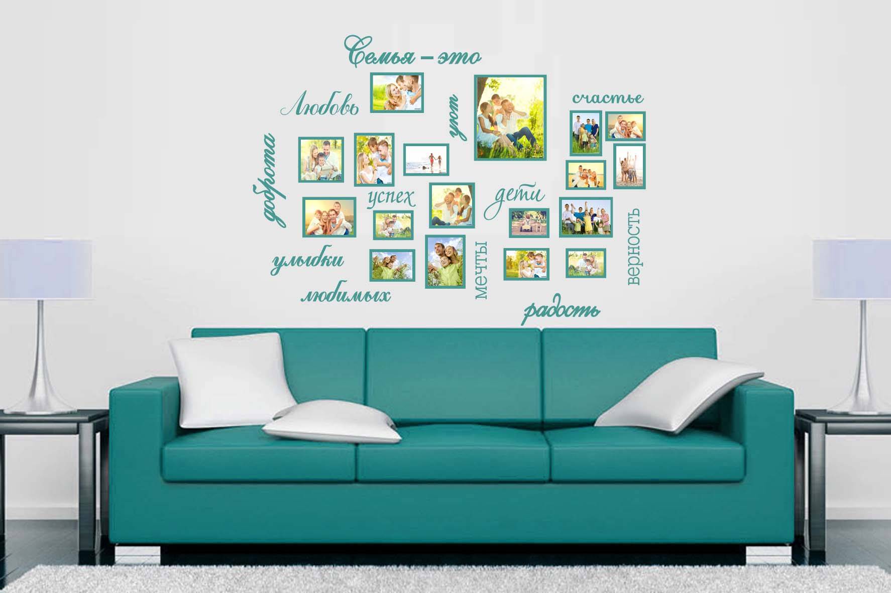 Дизайнерская наклейка на стену Семейный фотоальбом