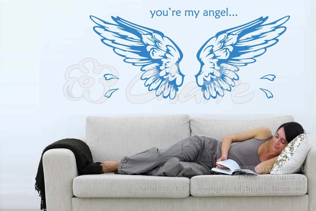 Дизайнерская наклейка на стену Ты мой ангел