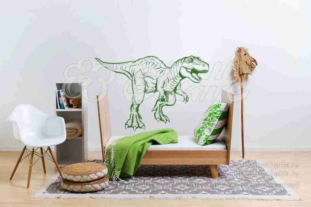 Виниловая наклейка на стену Динозавр тираннозавр купить