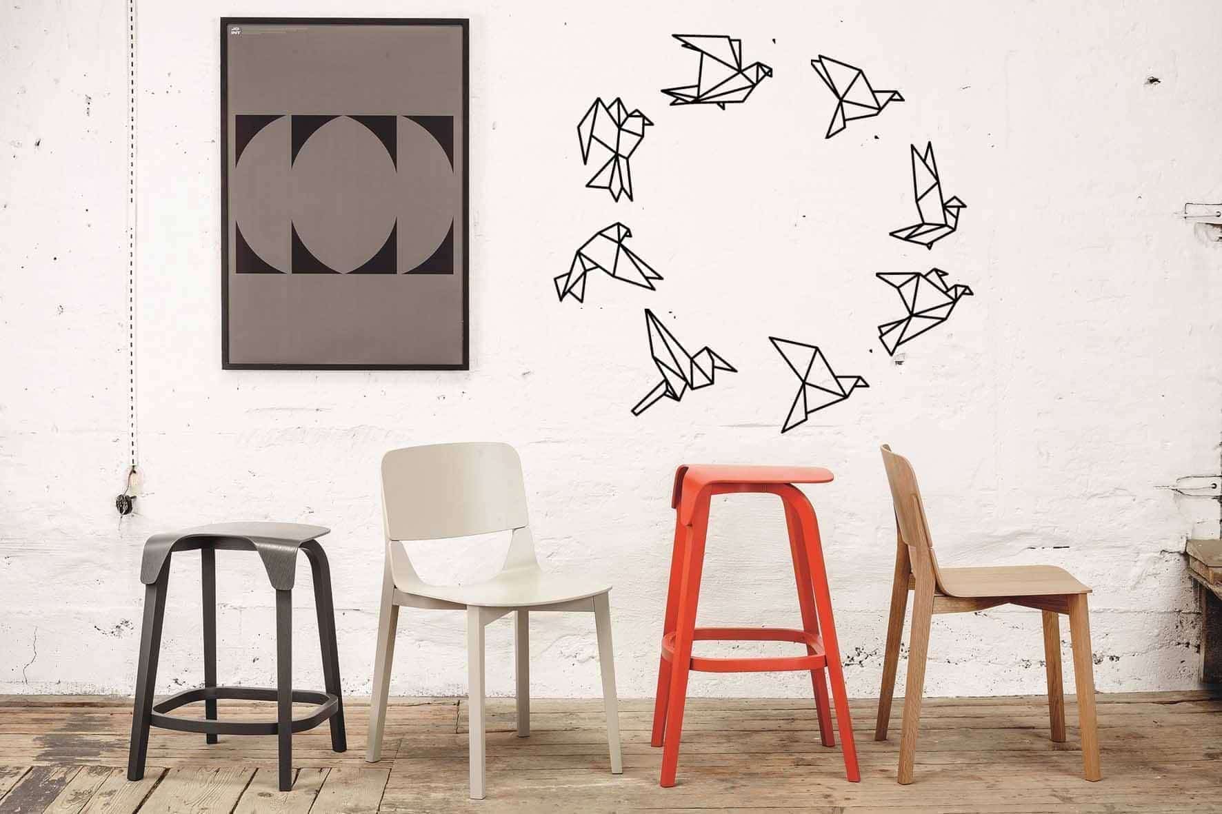 Виниловая наклейка на стену Оригами птицы купить
