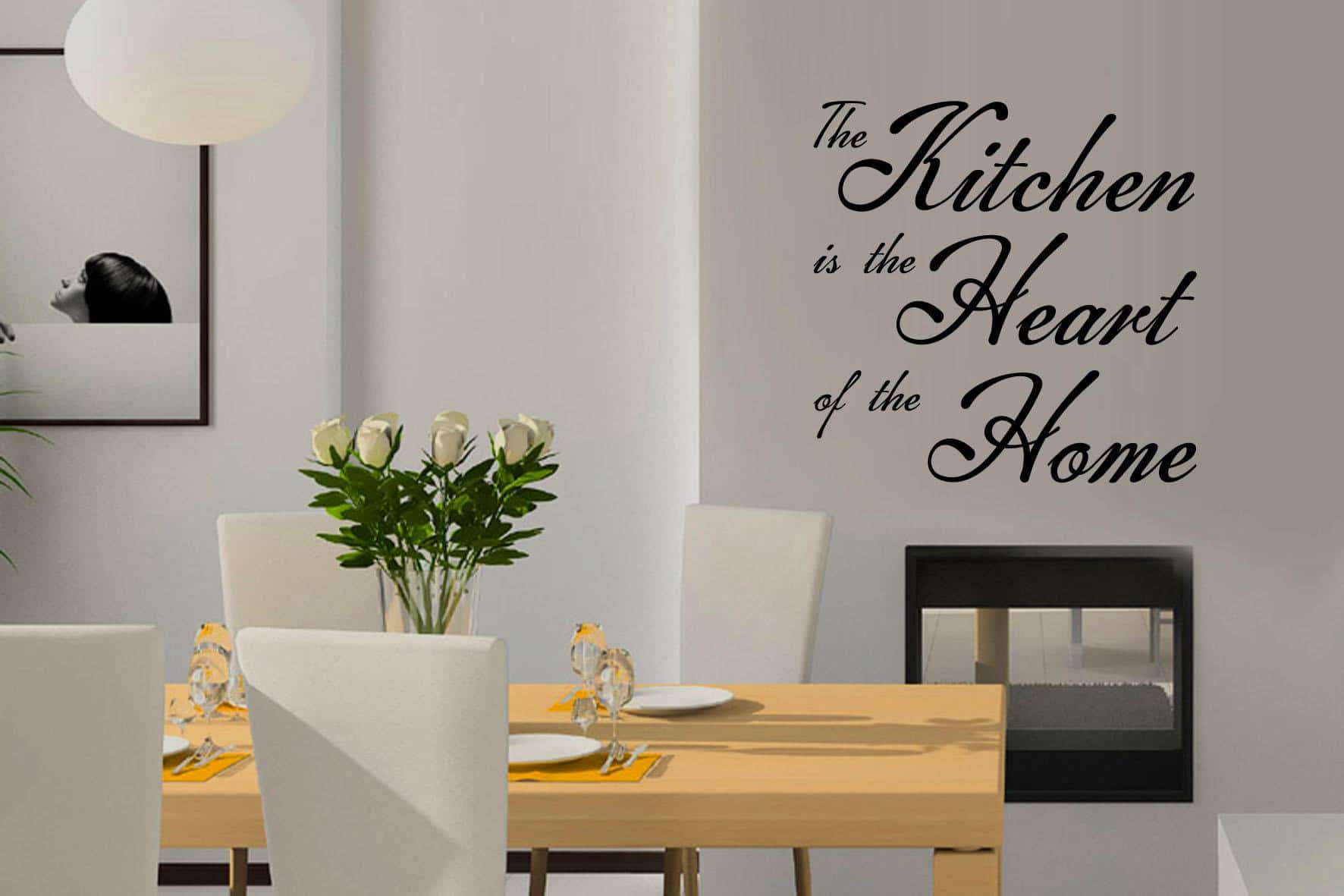 Виниловая наклейка на стену Кухня - сердце дома купить
