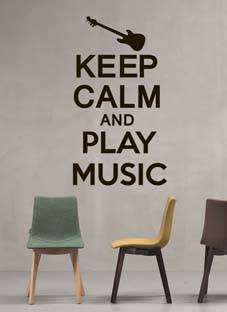 наклейка Keep calm and play music